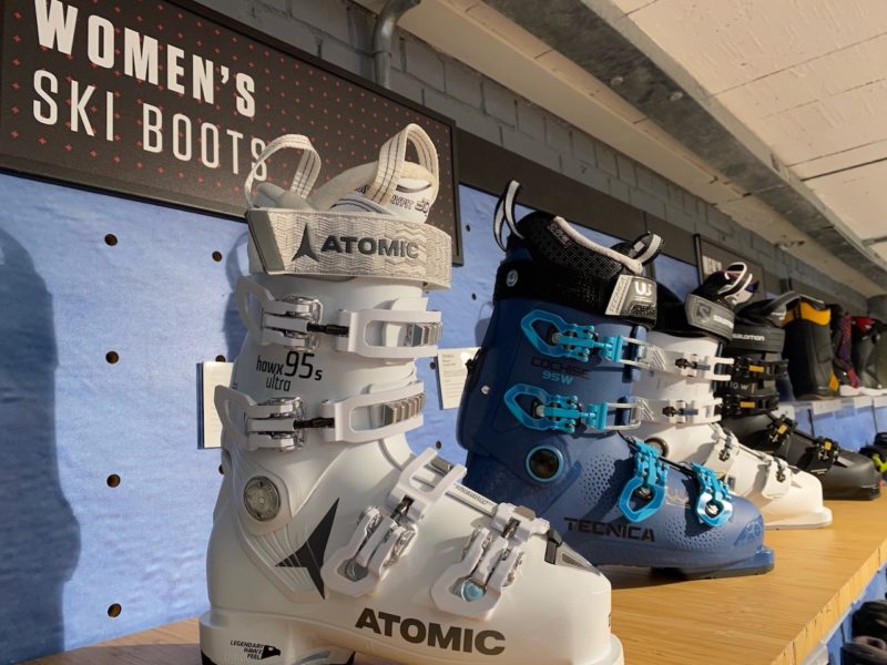 Ski boots at Snow+Rock. Image © PlanetSKI
